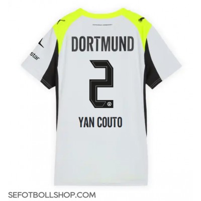 Billiga Borussia Dortmund Yan Couto #2 Borta fotbollskläder Dam 2025-26 Kortärmad Billiga Borussia Dortmund Yan Couto #2 Borta fotbollskläder Dam 2025-26 Kortärmad